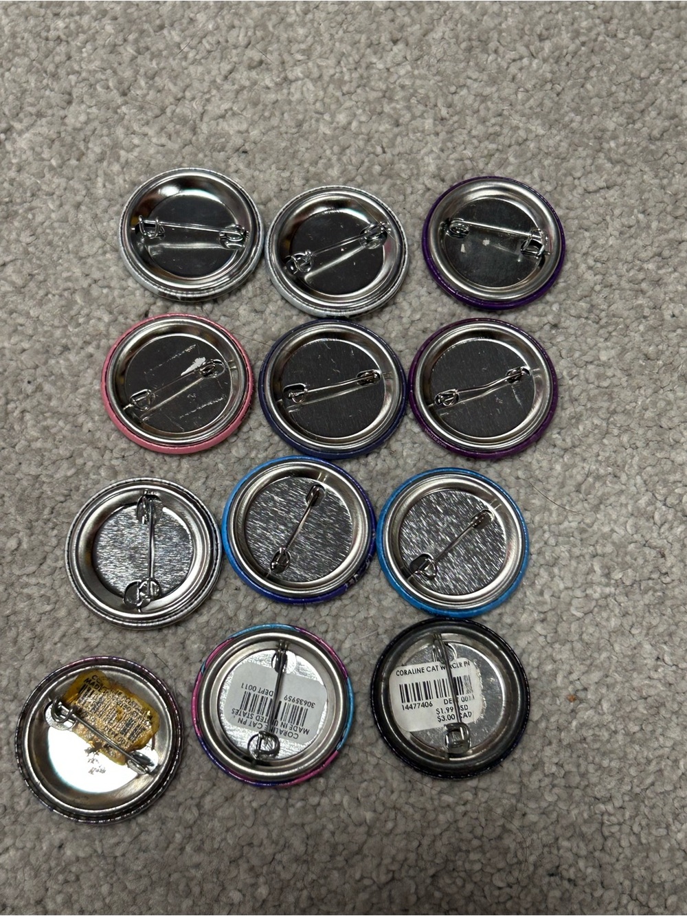Kids Button Pin Set - Multicolor - Picture 2 of 3